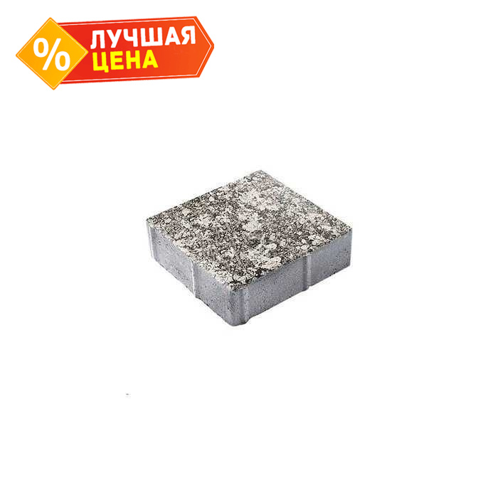 Плитка тротуарная Квадрат (ЛА-Линия) Б.1.К.8 Листопад гладкий Антрацит 300x300x80 мм